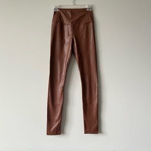 7 for all mankind | high waisted brown leather pants